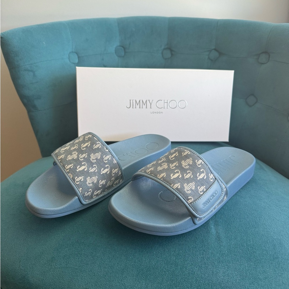 Jimmy Choo Fitz monogram slides